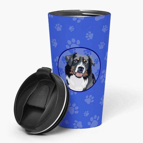 Australian Shepherd Black Tricolor #1  Stainless Steel 16 oz  Tumbler - Picture 1 of 4